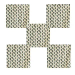 Indian Leaf Print Table Cloth Reusable Cotton Napkins Set - Image 3