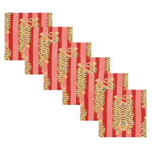 Indian Tiger Printed Dinning Table Cotton Napkins - Image 3