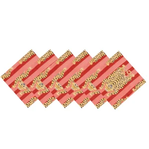 Indian Tiger Printed Dinning Table Cotton Napkins - Image 4
