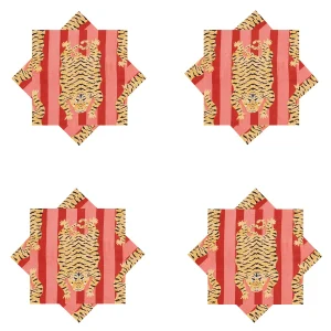 Indian Tiger Printed Dinning Table Cotton Napkins - Image 5