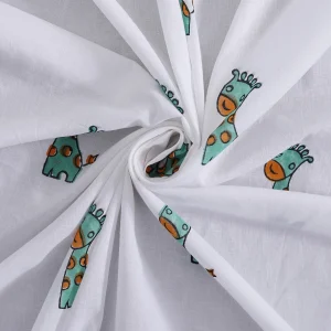 Kids Giraffe Block Printed Cotton Napkins Set - Image 4