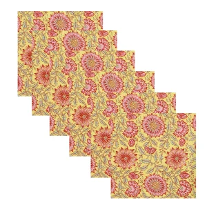 Kitchen & Table Decor Hand Block Printed Cotton Napkins - Image 3