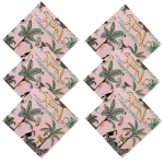 Luxury Pink Forest Print Fabric Napkins Set - Image 5