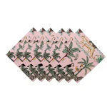 Luxury Pink Forest Print Fabric Napkins Set - Image 3