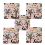 Luxury Pink Forest Print Fabric Napkins Set - Image 4