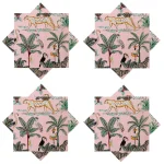 Luxury Pink Forest Print Fabric Napkins Set - Image 6