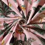 Luxury Pink Forest Print Fabric Napkins Set - Image 7
