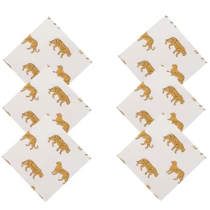 Luxury White Tiger Print Cotton Napkins - Image 6