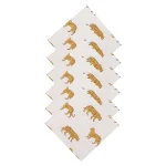 Luxury White Tiger Print Cotton Napkins - Image 3