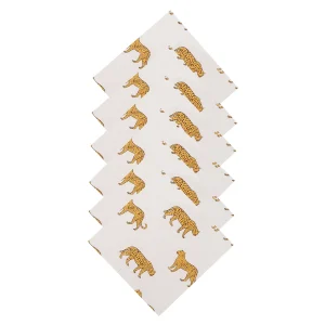 Luxury White Tiger Print Cotton Napkins - Image 3