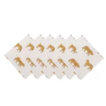 Luxury White Tiger Print Cotton Napkins - Image 4