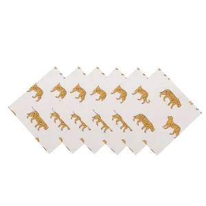 Luxury White Tiger Print Cotton Napkins - Image 4