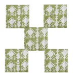 Napkins Green Ikat Printed Cotton Square Cloths - Image 5