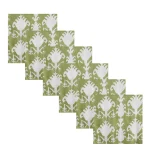 Napkins Green Ikat Printed Cotton Square Cloths - Image 2