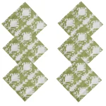 Napkins Green Ikat Printed Cotton Square Cloths - Image 4