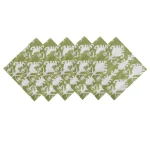 Napkins Green Ikat Printed Cotton Square Cloths