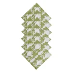 Napkins Green Ikat Printed Cotton Square Cloths - Image 3