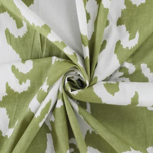 Napkins Green Ikat Printed Cotton Square Cloths - Image 7