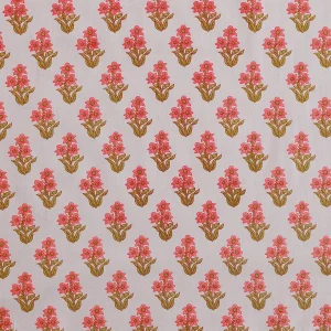 New Beige & Red Floral Printed Cotton Napkins Set - Image 10