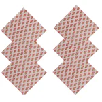 New Beige & Red Floral Printed Cotton Napkins Set - Image 5