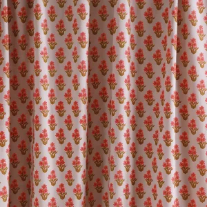 New Beige & Red Floral Printed Cotton Napkins Set - Image 8