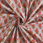 New Beige & Red Floral Printed Cotton Napkins Set - Image 9