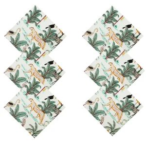 New Handmade White Forest Print Cotton Napkins - Image 3