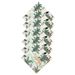 New Handmade White Forest Print Cotton Napkins - Image 4