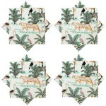 New Handmade White Forest Print Cotton Napkins - Image 6
