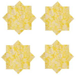 New Yellow Floral Printed Pure Cotton Napkins - Image 6