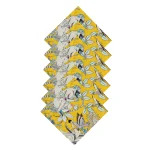 Pack Of 48 PC Yellow Handmade Print Cotton Napkins - Image 4