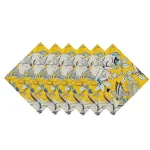 Pack Of 48 PC Yellow Handmade Print Cotton Napkins