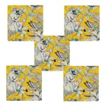 Pack Of 48 PC Yellow Handmade Print Cotton Napkins - Image 5
