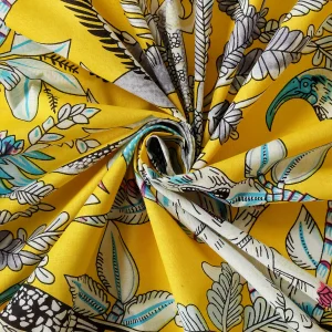 Pack Of 48 PC Yellow Handmade Print Cotton Napkins - Image 7