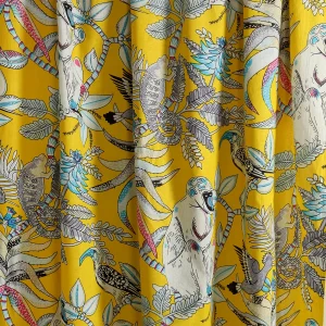 Pack Of 48 PC Yellow Handmade Print Cotton Napkins - Image 8