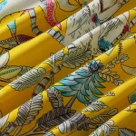 Pack Of 48 PC Yellow Handmade Print Cotton Napkins - Image 9