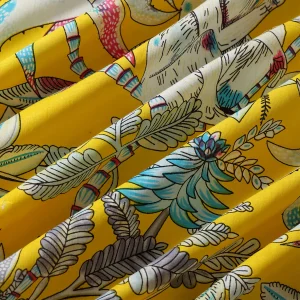 Pack Of 48 PC Yellow Handmade Print Cotton Napkins - Image 9