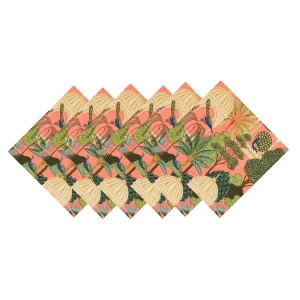 Peach Color Cotton Napkins Set For Table Decor - Image 4