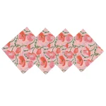 Peach Floral Printed Cotton Napkins Set
