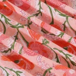 Peach Floral Printed Cotton Napkins Set - Image 5