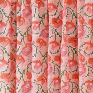 Peach Floral Printed Cotton Napkins Set - Image 7