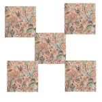 Pink Floral Printed Cotton Napkins Dinner Table Cloth