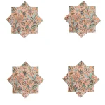 Pink Floral Printed Cotton Napkins Dinner Table Cloth - Image 2