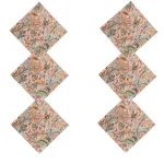 Pink Floral Printed Cotton Napkins Dinner Table Cloth - Image 3