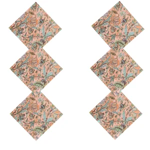Pink Floral Printed Cotton Napkins Dinner Table Cloth - Image 3
