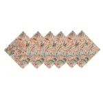 Pink Floral Printed Cotton Napkins Dinner Table Cloth - Image 5
