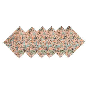 Pink Floral Printed Cotton Napkins Dinner Table Cloth - Image 5