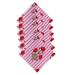 Pink Floral & Stripe Printed Washable Cotton Napkins - Image 2