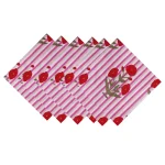Pink Floral & Stripe Printed Washable Cotton Napkins - Image 4