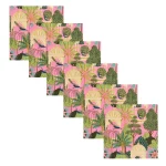 Pink Peacock Garden Print 100% Cotton Table Napkins